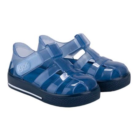נעלי ים בצבע כחול רויאל סולייה כחולה של חברת איגור לוגו איגור סגירת סקוץ