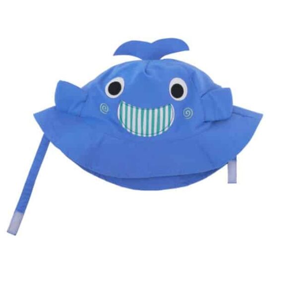 כובע כחול לוייתן לים לתינוקות עם סגירת סקוץ