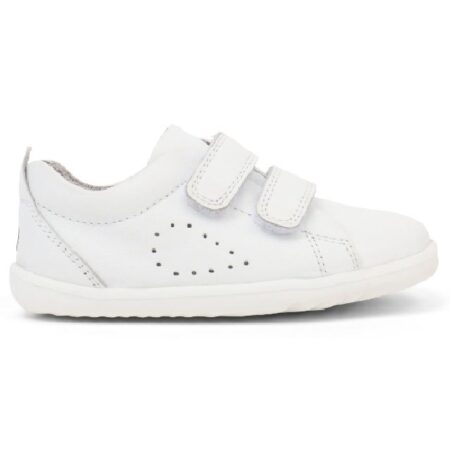 נעלי צעד ראשון אלגנטיות עם שתי רצועות סקוטש בצבע לבן צילום צידי